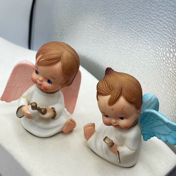 Vintage MCM Lot of two baby Angel ornaments. British Hong Kong. - Picture 3 of 10